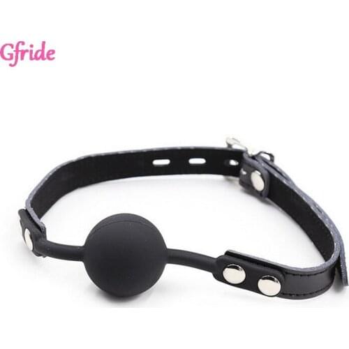 Adult Game Mouth Plug Silicone Ball Oral Fixator PU Leather Belt Bondage Bondage Couple Sex Toy