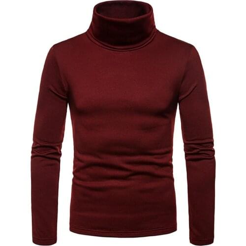 Winter Men Tops Solid Color High Neck Long Sleeve Slim T-Shirt Warm Bottoming Top Tee жилетка мужская 2021 Mens Clothing