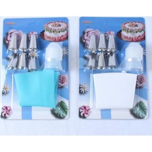 1x Medium Silicone Icing Piping Cream Pastry Bag + 6x Stainless Steel Nozzle Set Cake DIY Decorating Tool Set AU142
