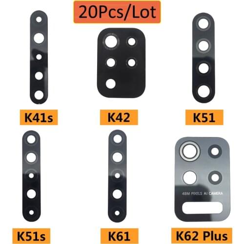 20Pcs/Lot,New Replacement Rear Back Camera Glass Lens For LG K41S K42 K51 k51S K61 K62 Plus With Glue Adhesive Repair Parts