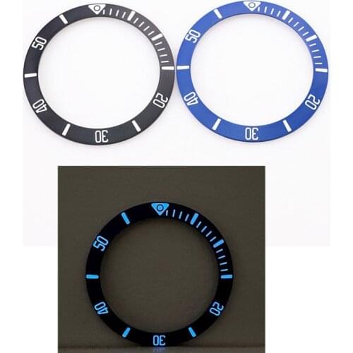 40mm black blue watch ceramic bezel insert ring fit for Tudor Pelagos watch blue luminous matte Frosted surface