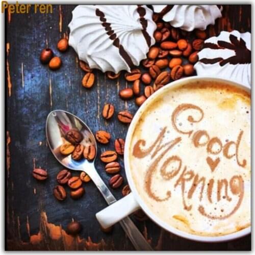 Peter ren Diamond painting cross stitch 5 round\square diamond mosaic Full diamond embroidery home decor "Barley malt milk tea"