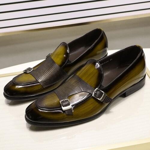 AUSO Men's Patent Leather Shoes