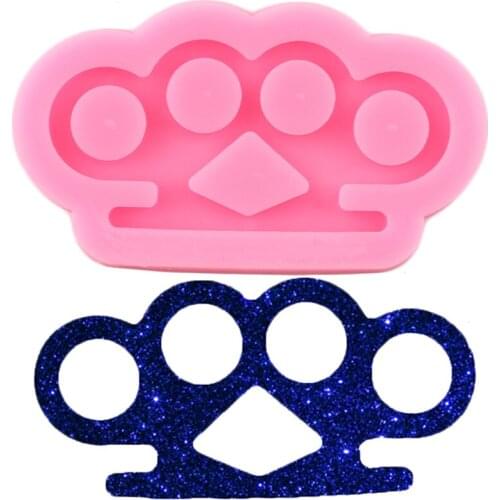 Shiny Mini Brass Knuckles Shape Silicone Molds DIY epoxy Resin Keychains Mould Necklace Jewelry Penadnt Making Craft Moulds