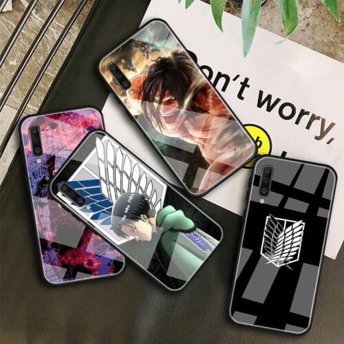 Anime attack on Titan DIY Tempered Glass Phone Case for Samsung Galaxy A10E A10S A20E A20S A40 A50 A60 A70 A80 A6 A7 A8 2018