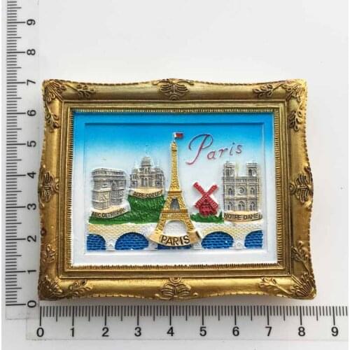 French capital Paris landmark architecture human landscape tourism souvenir magnet refrigerator stickers