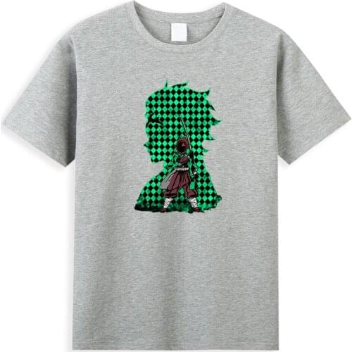 Demon Slayer Japan Anime Mens T-Shirts Funny Japanese Manga Loose Tee Shirt Summer Cotton T Shirt Urban Trend Men Clothes