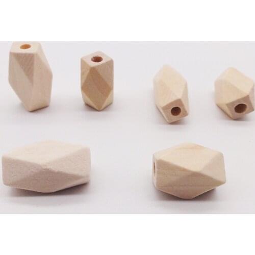 Geometric long polygons Wood Spacer Bead Natural Color Eco-Friendly Wooden Beads DIY Jewelry Accessories Making handmade