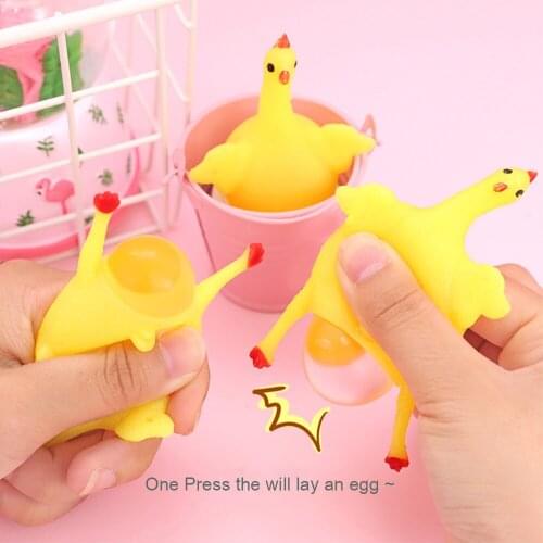 Squeeze Toy Anti Stress Chickens Lay Eggs Novelty Toys For Children Fidget Stress Balls Key Chain Funny Laying Hens Kids Gift