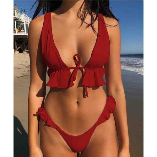 ISummer Women Ladies Sexy Push-up Padded Bra Bikini Set Triangle Swimwear Female Bathing Suit Holiday Beachwear Swimsuit