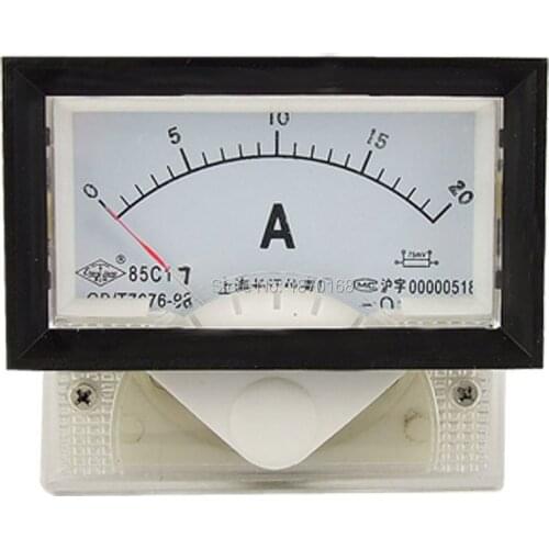 Measure 85C17 DC 0-20A Pointer Analog Panel Ammeter