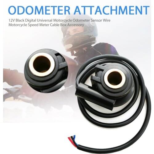 12V Black Digital Universal Motorcycle Odometer Sensor Wire Motorbike Speedometer Cable Box Accessory For Motorcycle Useful