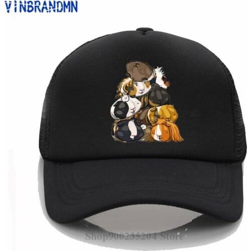 Kawaii Pile O' Guinea Pigs Baseball cap man women Cute Guinea Pigs Stack Funny Women hat Animal Printed Harajuku casual sun hat
