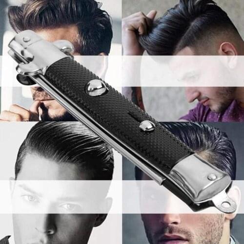 Hair Trimmer Automatic Folding Knife Comb Men Pocket Butterfly Comb Stainless Steel Spring Jump Brush Styling Portable Tools