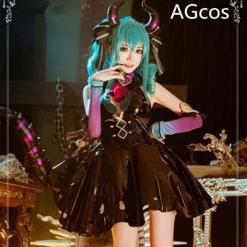 Miku Cosplay Vocaloid Miku Little Devil Cosplay Costume Woman Halloween Outfits Girl Lovely Anime Cosplay Costumes Dress