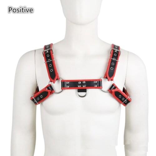 Fashion Male Adjustable Leather Bondage Strap Chest Crop Top Harness Belt for Gay Men Sexy Club Costumes Cosplay Sling Exotic