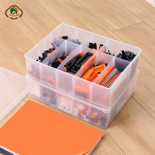 Msjo Storage Boxes Bins Toy Organizer Plastic Storage Box Container Adjustable Sundries Jewelry Box Display Organizer