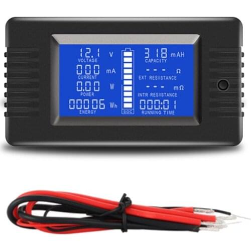 DC Multimeter 0-200V 0-10A Battery Tester Voltmeter Ammeter Power Voltage Current Impedance Capacity Energy Time Meter Monitor