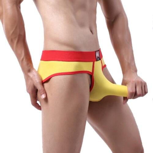 Bulge Elephant Nose Briefs Men Cotton Underwear Panties Sexy Gay U convex Big Penis Pouch Briefs Shorts Funny Jet Bag Trunks