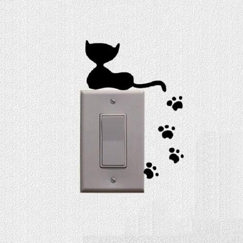 Cat And Claws Switch Stickers Wall Decal For Living Room Bedroom Decor 3SS0004