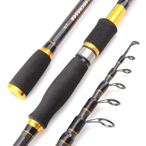 NEW Promotion! 1.8m 2.1m 2.4m 2.7m carbon rod M power Spinning Casting Rod Portable Telescopic Fishing Rod Pole Fishing Tackle