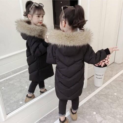 Baby Girls Parka Kids Hooded Down Coats Winter Children Jackets Fall Winter Toddler Girls Outerwear Red/Black/Yellow 3 Colors