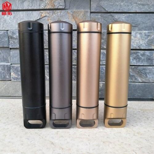 Outdoor Sturdy CNC Waterproof Emergency First Aid Kit EDC Cigarette Case Aluminum Camping Safety Survival Medicine Bottle