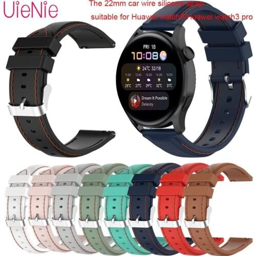 22mm Car Wire Silicone Strap For Huawei Watch3 Band Classic High-Quality Wristband For Huawei Watch3 Pro Bracelet Accessories