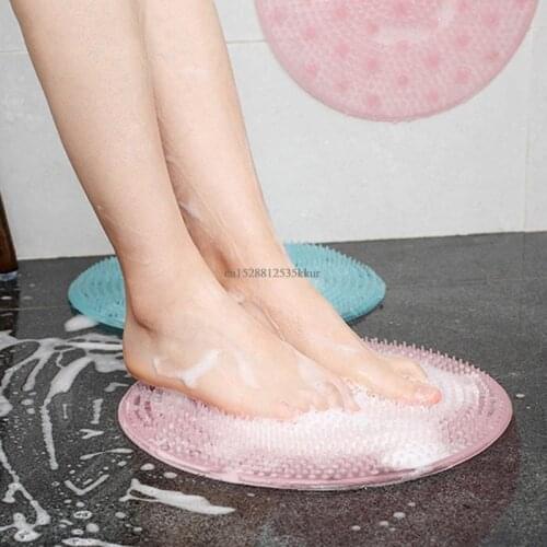 Shower Silicone Lazy Wash Foot Bath Back Massage Cushion Feet Wash Cleaning Care Brush Bathroom Non-slip Suction Cup Mat Tools