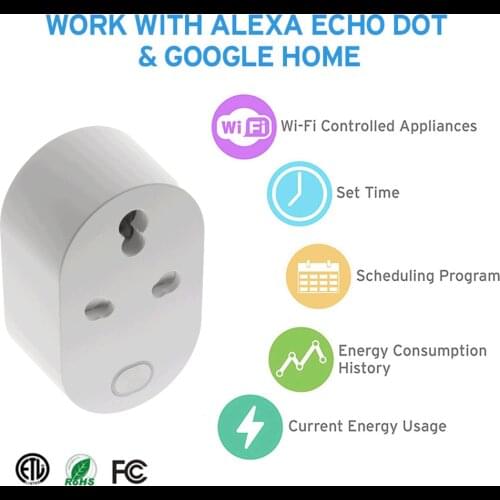 Tuya WiFi Smart Plug 10A EU Socket Wireless Remote Voice Control Power Energy Monitor Outlet Timer Works for Alexa Google Home