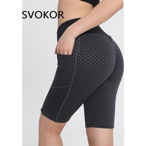 SVOKOR Workout Leggings Women Plus Size Patchwork Print High Waist Elastic push up Legging Running Knee-length Leggins Fitness