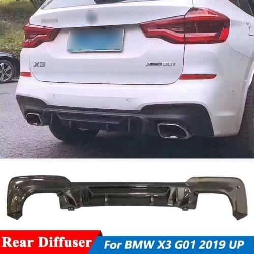 V Style Carbon Fiber Rear Bumper Lip Diffuser For BMW X3 G01 Sport Version Car Tuning 2019 Up