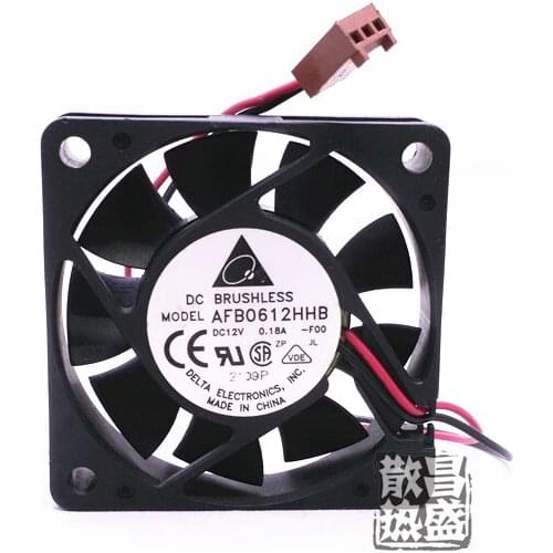 Free Shipping wholesale Delta 12v 0.18a AFB0612HHB axial case cooler Cooling fan 6015 60x60x15mm 6cm 60mm