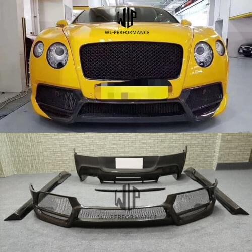 High quality Carbon fiber / FRP Unpanited Car Styling Front Rear Bumper Side Skirts Wing For Bentley Continenta V Style Body Kit