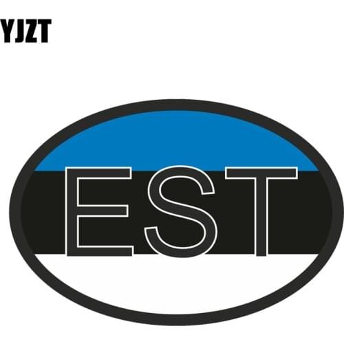YJZT 14.1CM*9.5CM Creative EST ESTONIA Country Code Personality Decal Car Sticker PVC 6-0212