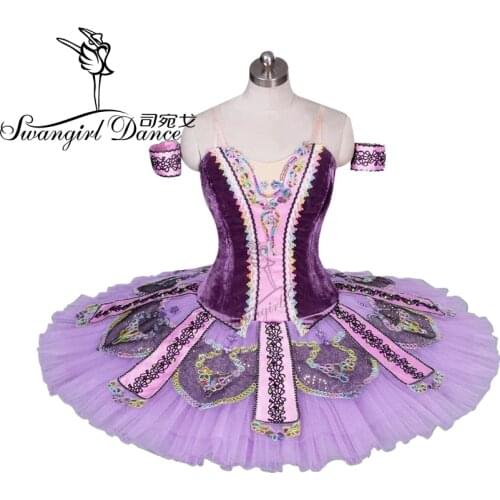 Women Professional Ballet Tutus Purple Adult Ballet Stage Costume Performance Pancake Tutu BT9033