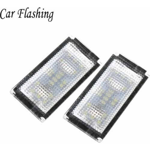 2Pcs Error Free 18 LED Number License Plate Light For BMW E66 E65 7-Series 735i 2006-2008 White 12V Canbus License Plate Light