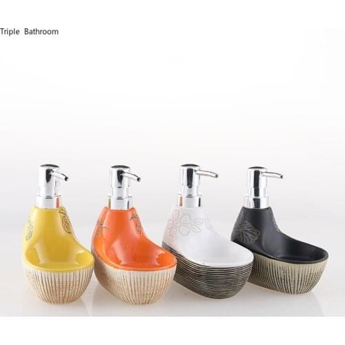 1 pc 400ml Soap Dispenser Nordic Style Ceramics Shampoo Shower Gel Bottles Hand Soap Dispenser Bottle Bathroom Accessories