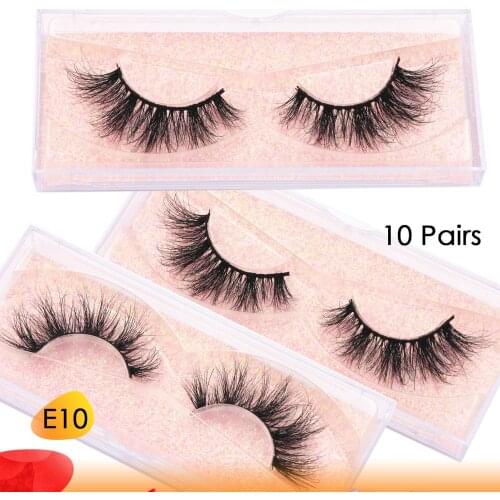 10 pairs Mink Eyelashes 100% Cruelty free Handmade 3D Mink Lashes Full Strip Lashes Soft False Eyelashes Makeup Long Lashes E10