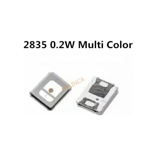 100pcs SMD 2835 LED Chip Red Light 0.2W Red Yellow Blue Green Pink SMT Surface Mounted Device Bead LED Light Emitting Diode