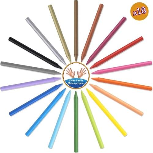 18/24 Pcs Oil Pastel Crayon Hands Non-Soiling Painting Colors Picture Artist Graffiti Drawing Pen Stationery Art Supplies Set