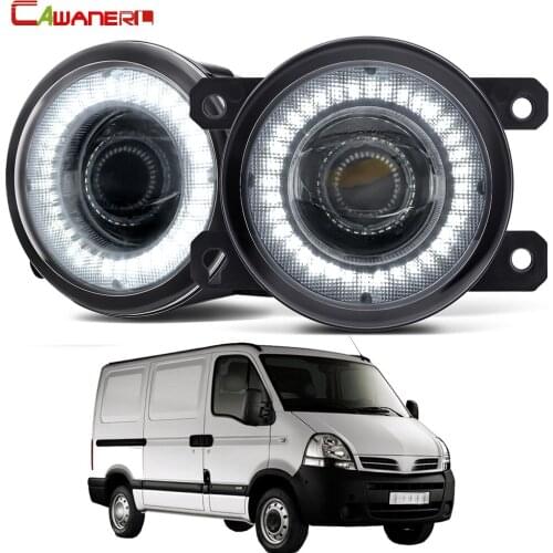 2 X Car Front Bumper LED Fog Light Assembly Angel Eye DRL Daytime Running Light 30W 12V For Nissan Interstar 2002-2010