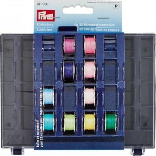 611980 Germany PRYM Bobbin box for 32 sewing machine bobbins