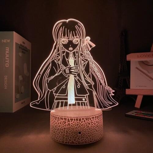 Acrylic Led Night Light Anime Lamp Danganronpa Kirigiri Kyouko Illusion Led Changing Nightlights Lampara For Bedroom Decoration