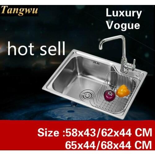 Free shipping Standard individuality kitchen sink food grade stainless steel single slot hot sell 58x43/62x44/65x44/68x44 CM