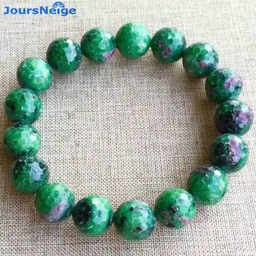 JoursNeige Natural Red Green Stone Bracelets Engraved Hand String for Women Girl Lucky Business Single Lap Crystal jewelry