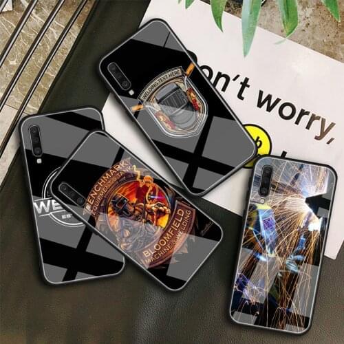 Welder Welding Hot Metal Worker Solderin Tempered Glass Phone Case for Samsung Galaxy A10E A10S A20E A20S A40 A50 A60 A70 A80
