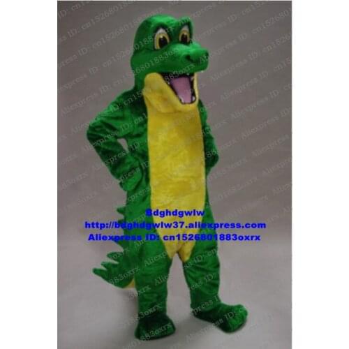 Green Gator Crocodile Alligator Mascot Costume Adult Cartoon Character Outfit Suit New Year Party Brand Name Promotion zx2885