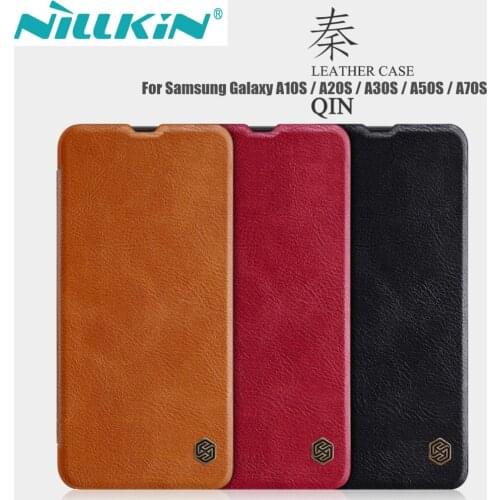 Leather Case for Samsung A10S A20S Cover Samsung Galaxy A30S A50S A70S Nillkin QIN Protective Flip Cover Wallet Case