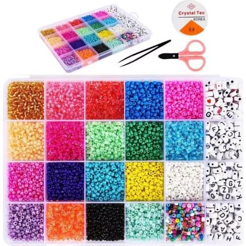 Colorful Glass Beads Alphabet Beads Heart Shape Beads Making Jewelry Accessories Kit For DIY Bracelets Decoration Pendants